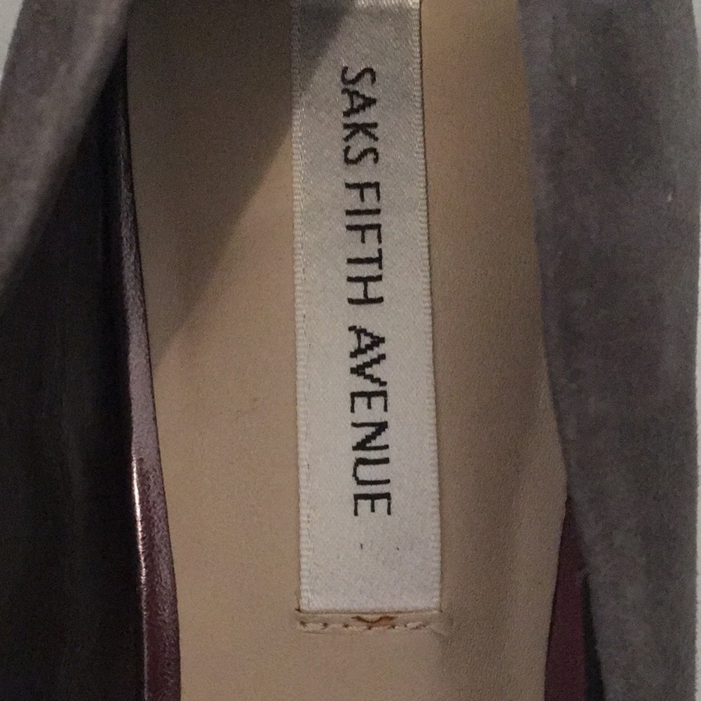 Lovely SAKS FIFTH AVENUE Leather Suede gray Size 6 M - Picture 2 of 5